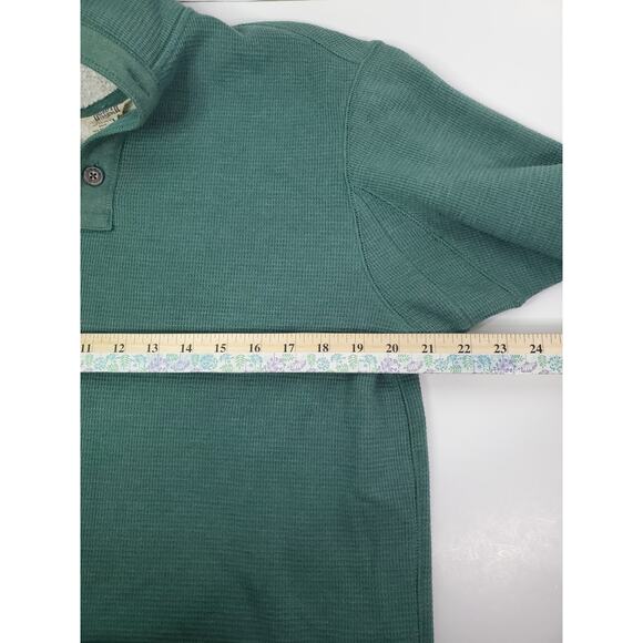 Duluth Trading Men's Burly Thermal Sherpa-Lined Mock Shirt Waffle Knit Pullover - Picture 9 of 12